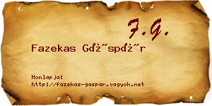 Fazekas Gáspár névjegykártya