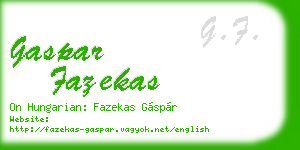 gaspar fazekas business card